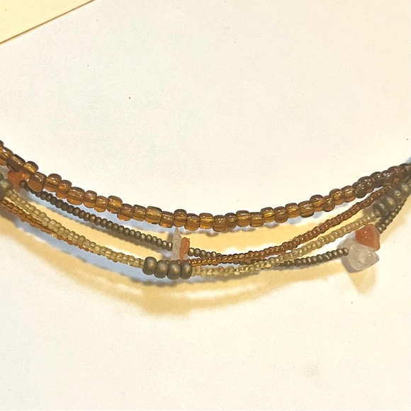 vintage Chico’s multilayer beaded boho necklace  circle engraved accent pendants - Picture 10 of 11